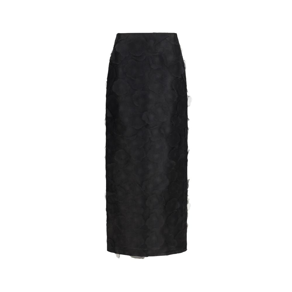 Max Mara Black Silk Long Skirt