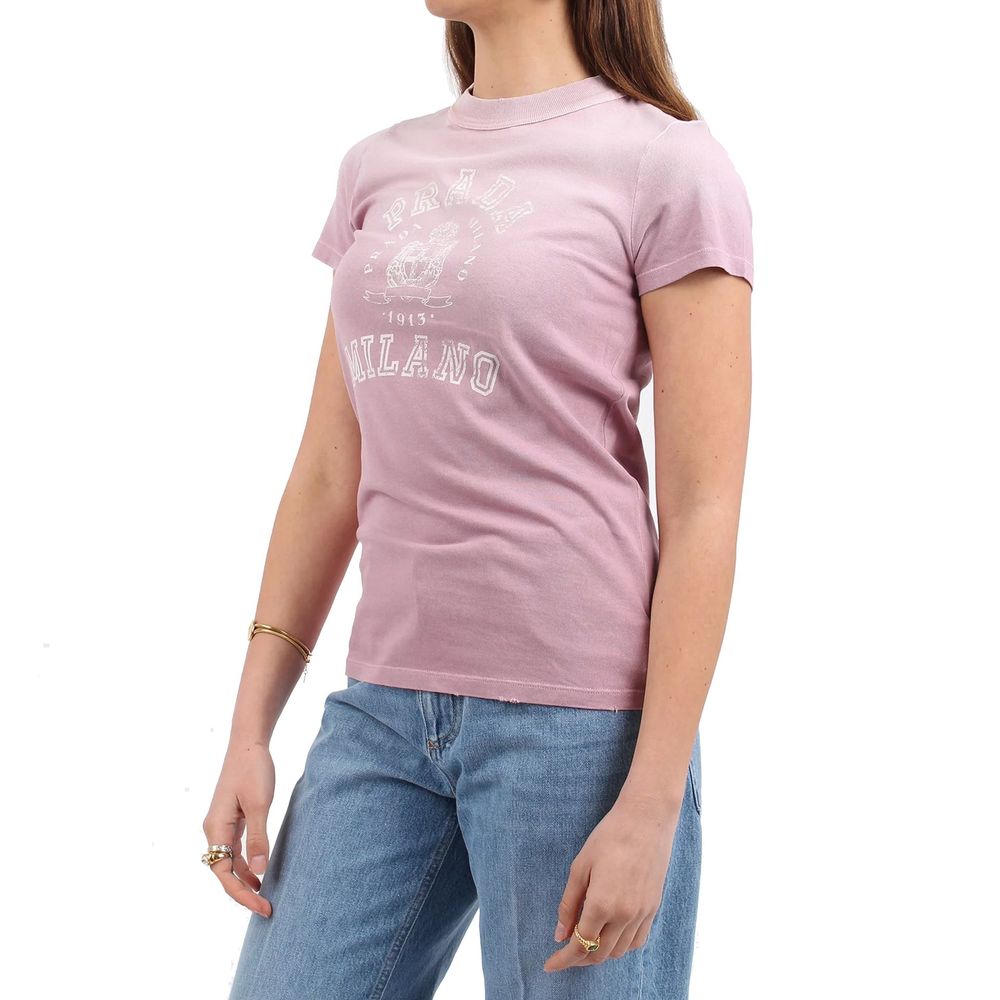 T-shirt en coton multicolore Prada