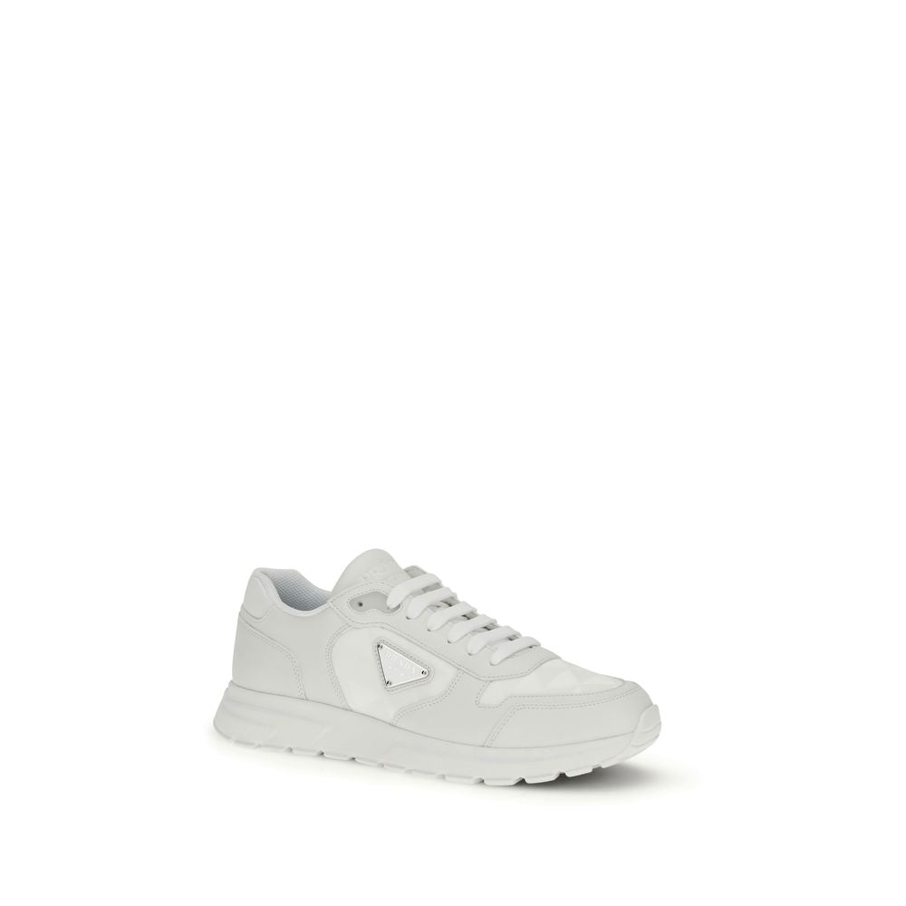 Baskets sportives Prada en polyamide recyclé blanc