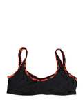 Pyrex Black Top Orange Leopard Print Bottom 2 Piece Swimwear