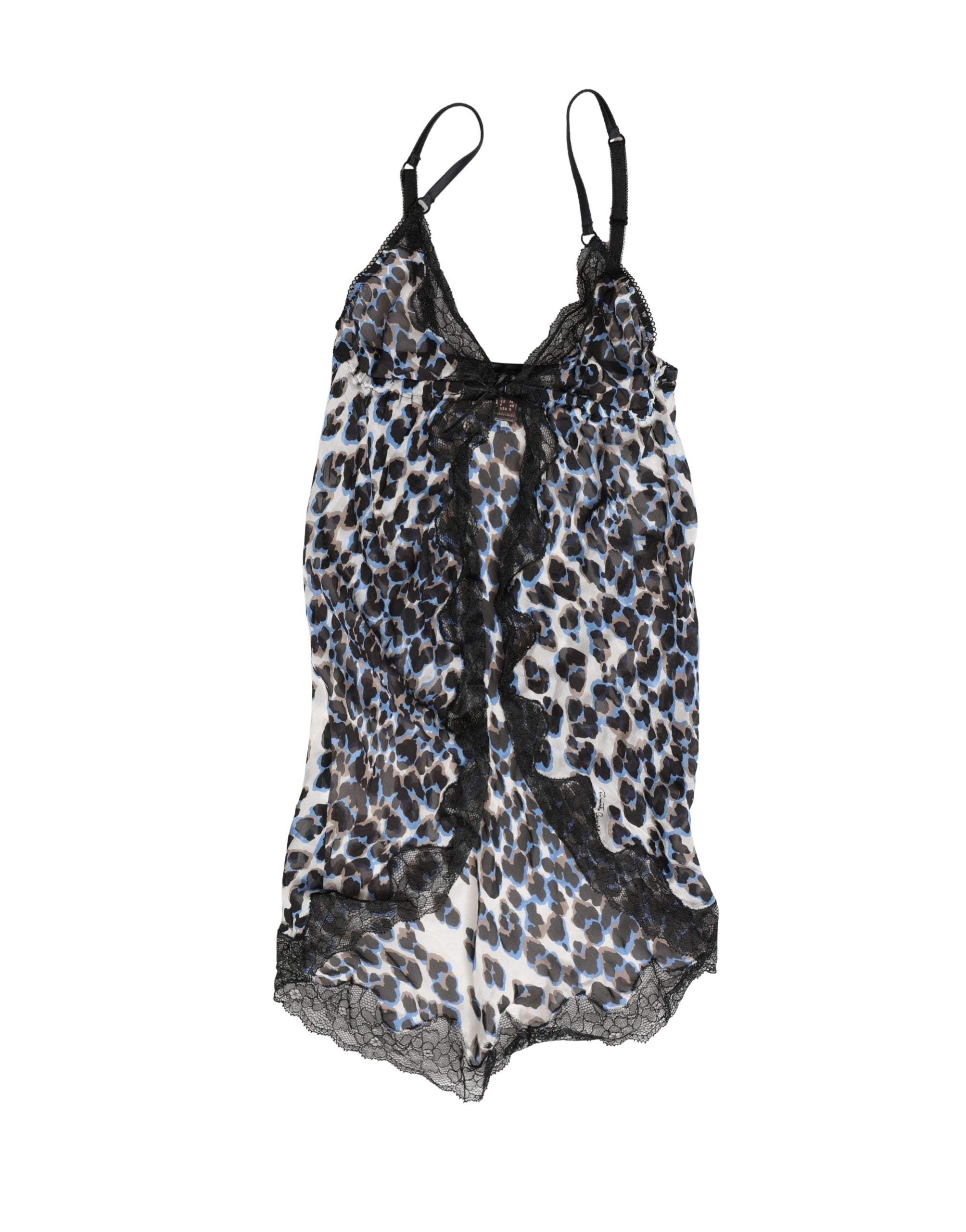 Roberto Cavalli Multicolor Leopard Babydoll Chemise Underwear