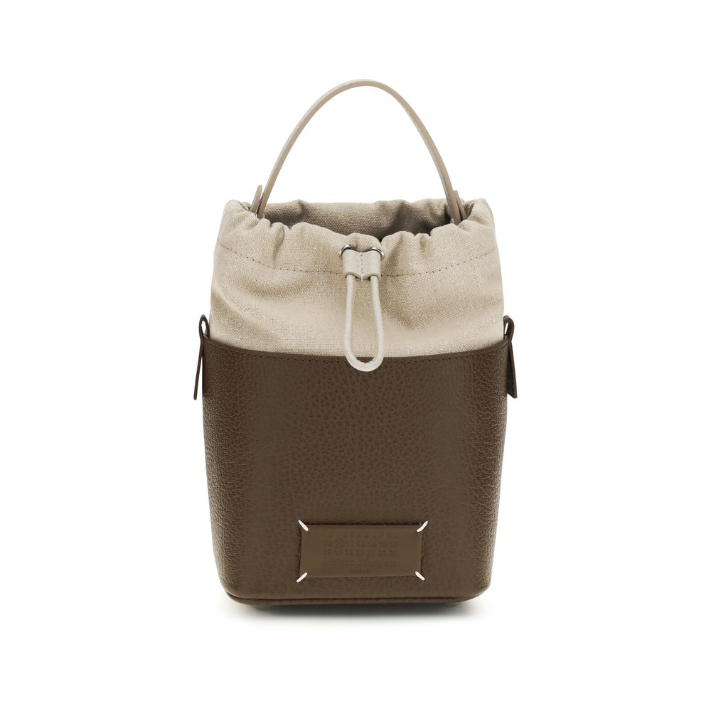 Sac seau Maison Margiela en cuir de veau marron Bos Taurus