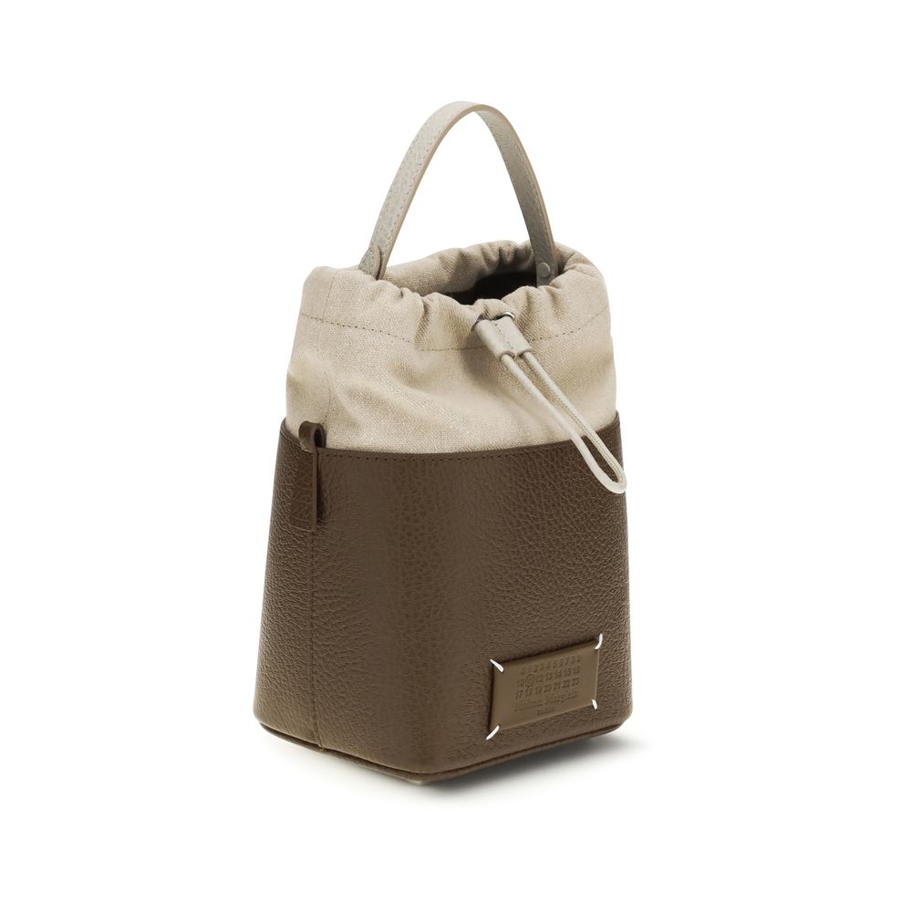 Sac seau Maison Margiela en cuir de veau marron Bos Taurus