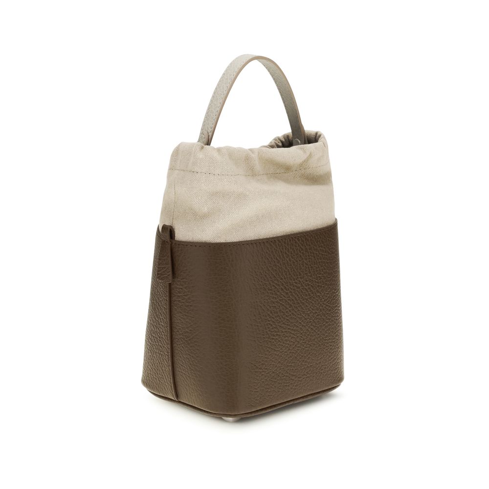 Sac seau Maison Margiela en cuir de veau marron Bos Taurus