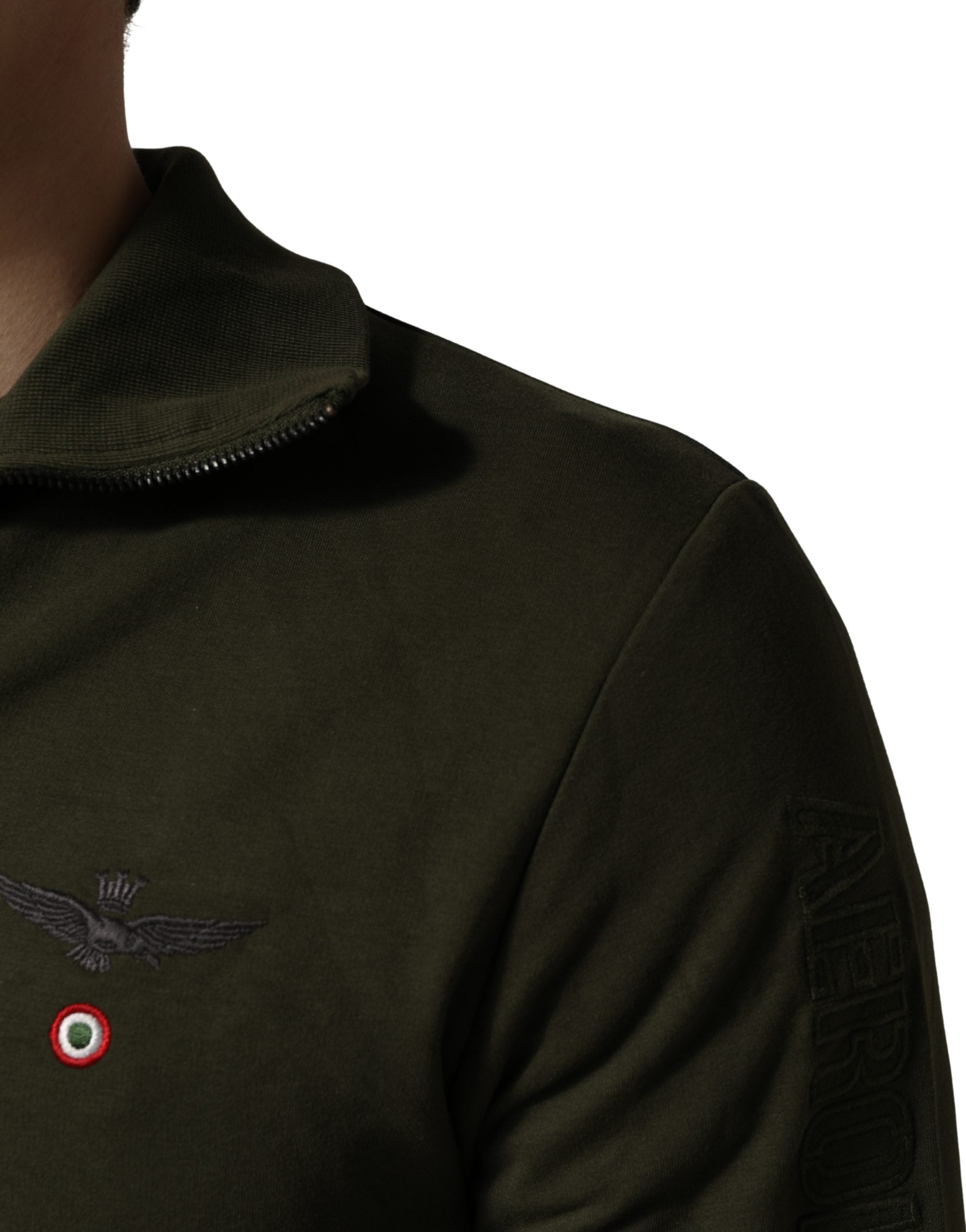 Aeronautica Militare MilitaryGreen HalfZip Sweatshirt Sweater
