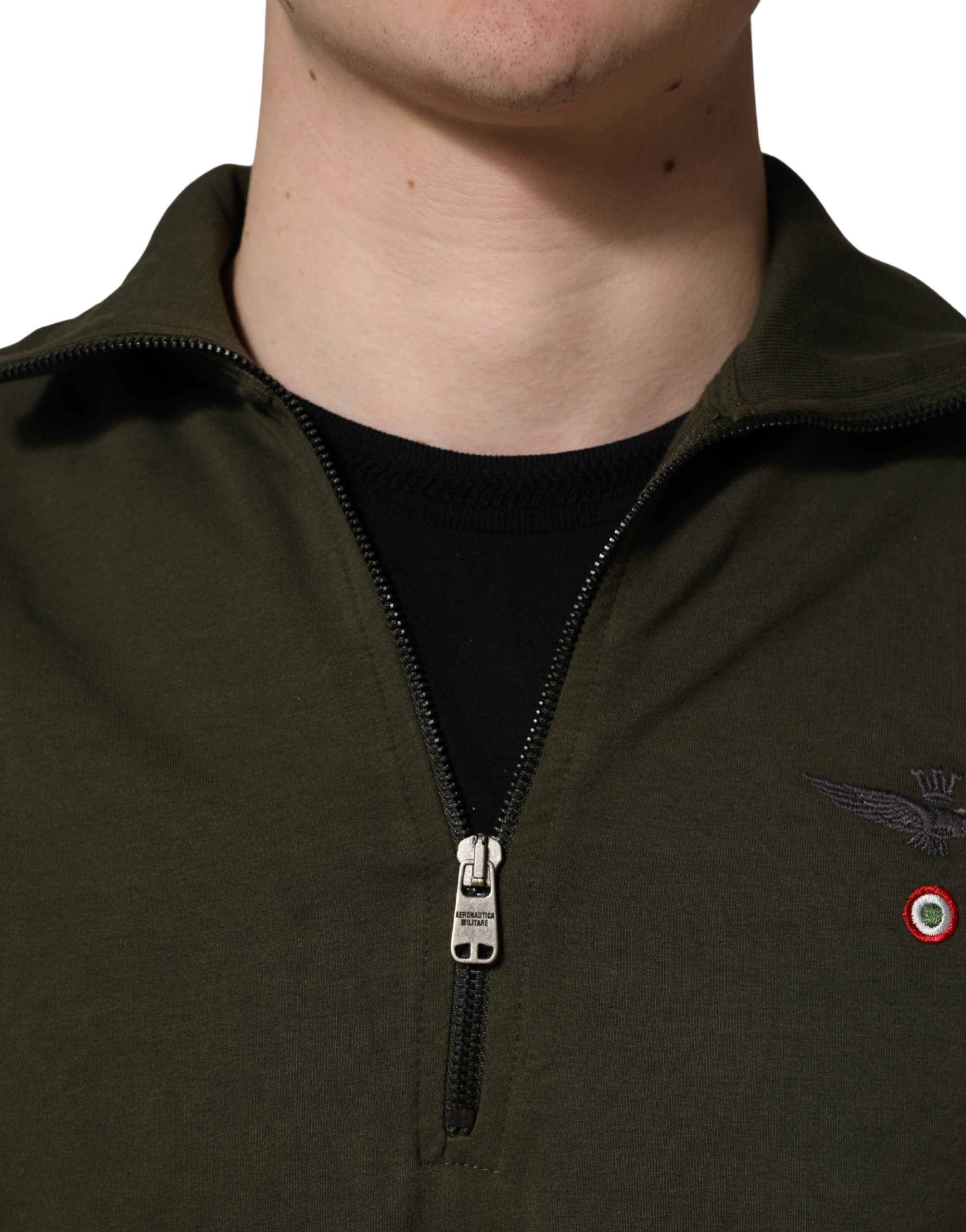 Aeronautica Militare MilitaryGreen HalfZip Sweatshirt Sweater