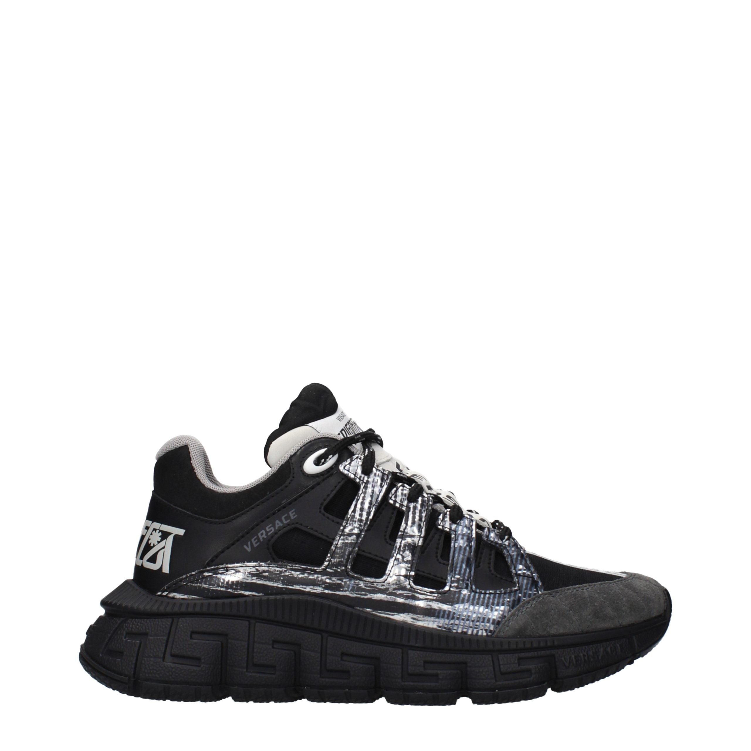 Sneakers sportive in tessuto nero Versace