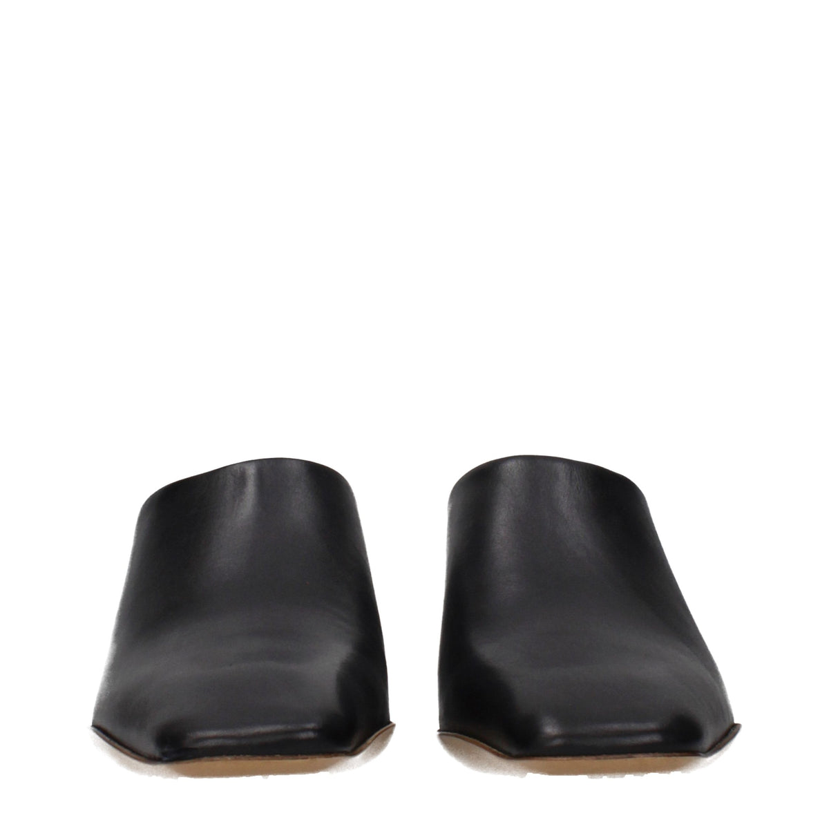 Jil Sander Pantofole in Pelle Nera