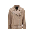 PINKO Beige Lambskin Leather Jacket