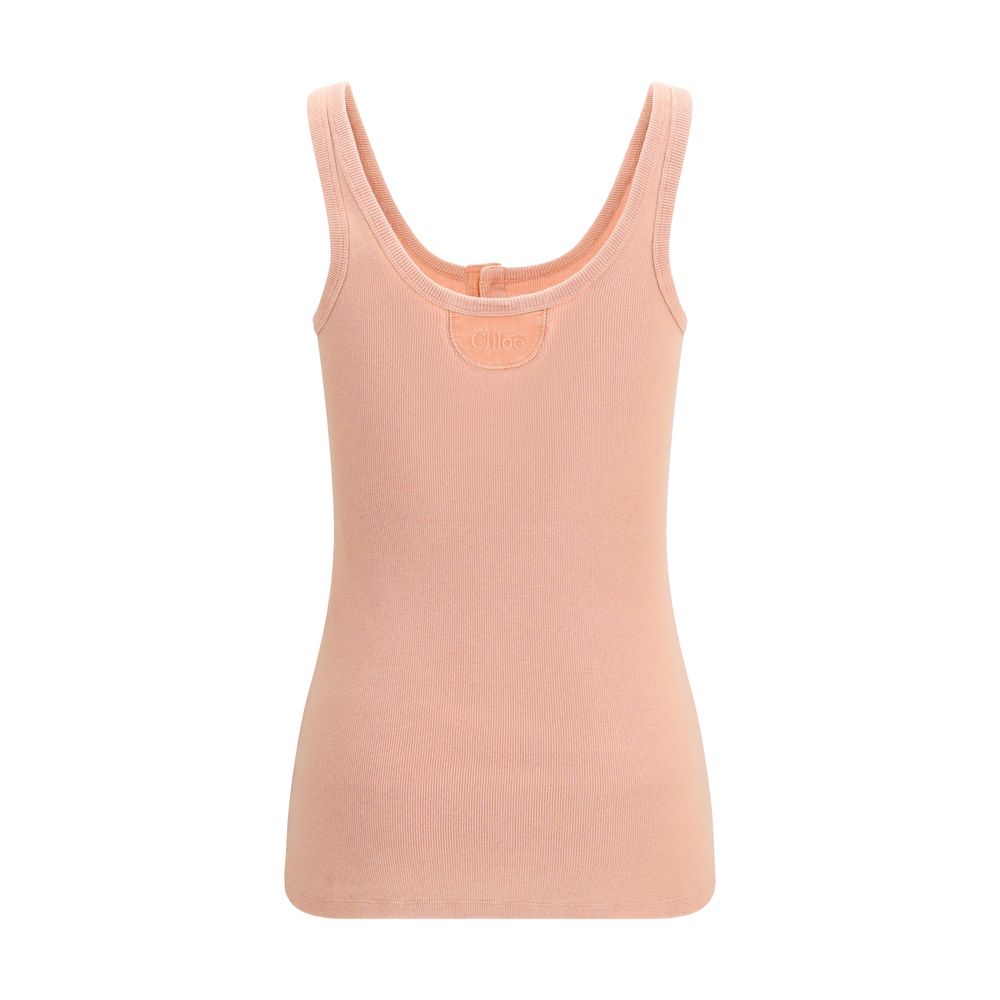 Chloé Multicolor Cotton Sleeveles T-Shirt