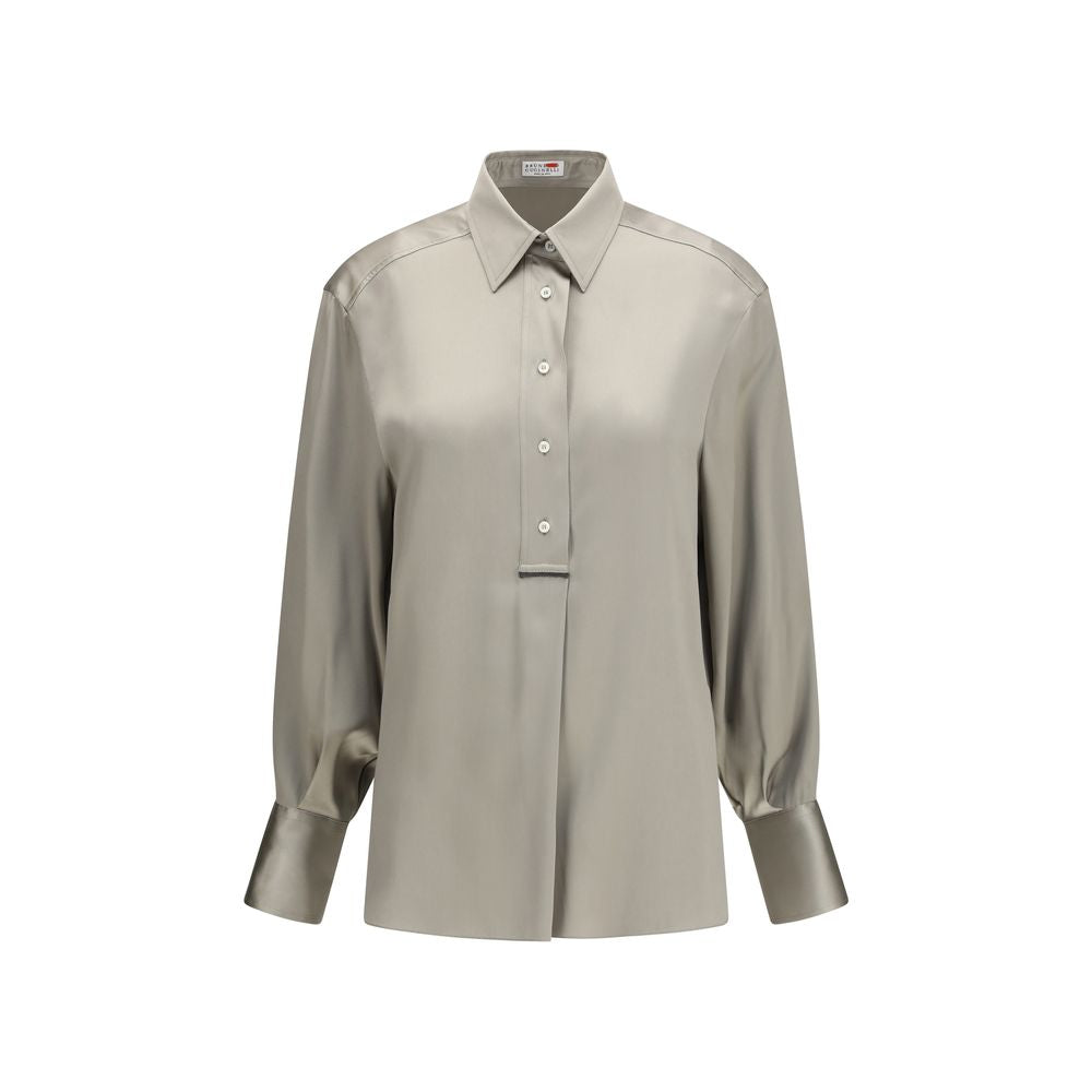 Chemise en soie bicolore Brunello Cucinelli