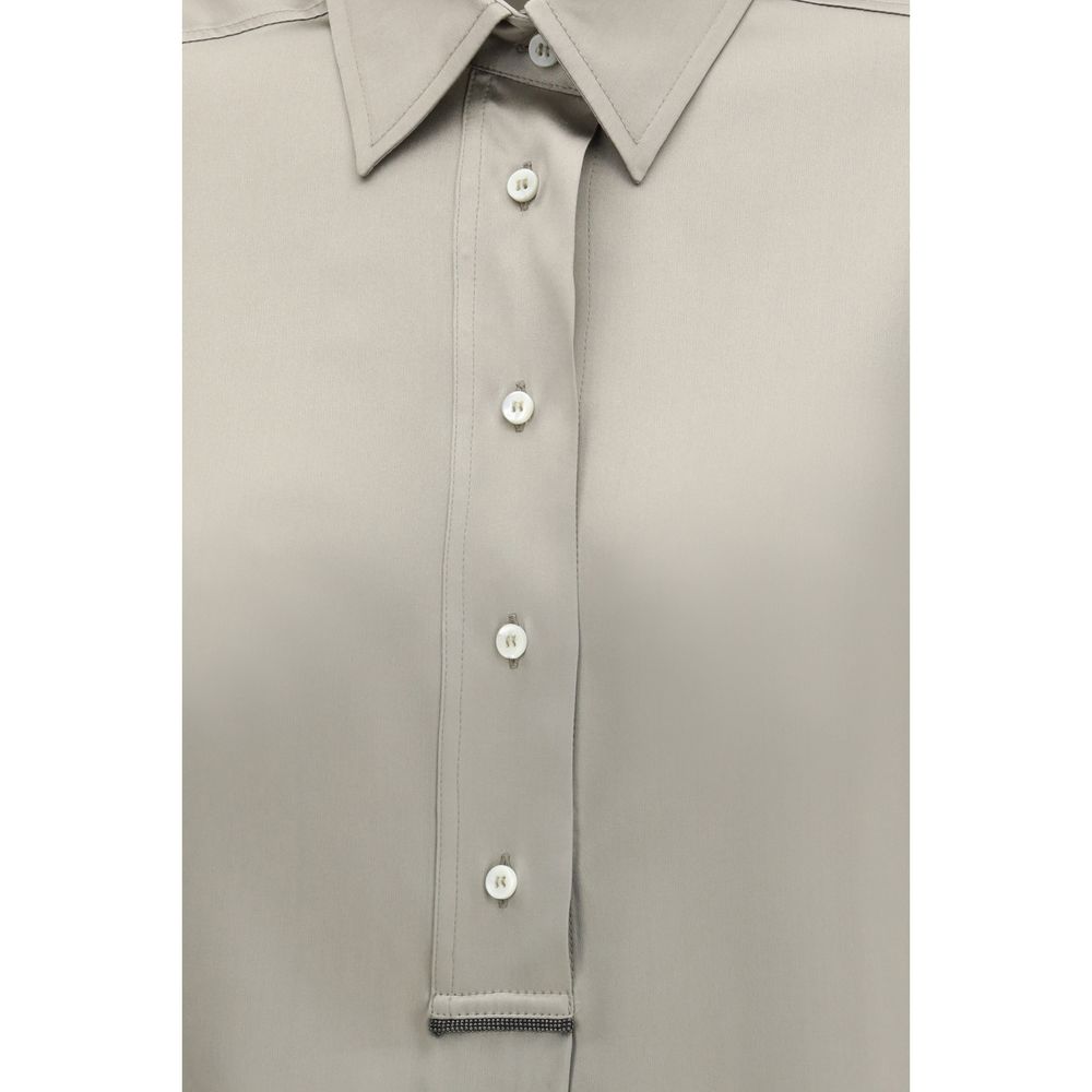 Chemise en soie bicolore Brunello Cucinelli