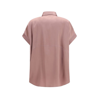 Camicia Brunello Cucinelli in Seta Multicolor a Maniche Corte