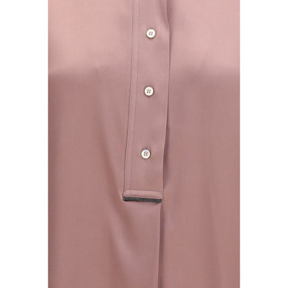 Camicia Brunello Cucinelli in Seta Multicolor a Maniche Corte