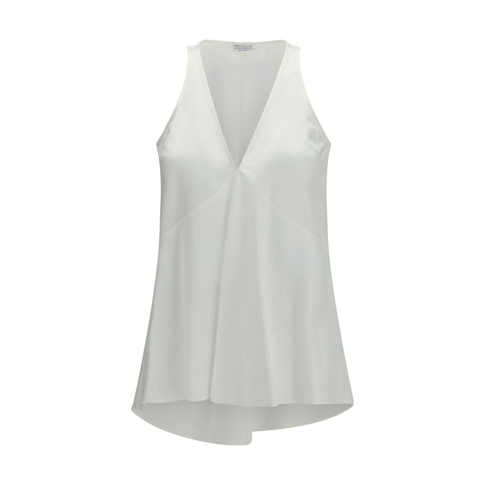 Chemise en coton blanc Brunello Cucinelli