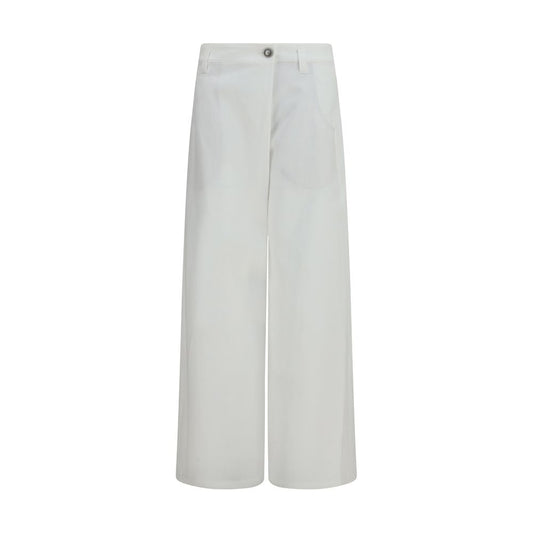 Brunello Cucinelli Pantaloni casual in cotone bianco