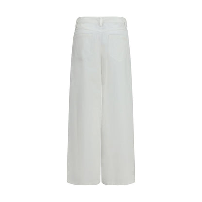 Pantalon décontracté en coton blanc Brunello Cucinelli