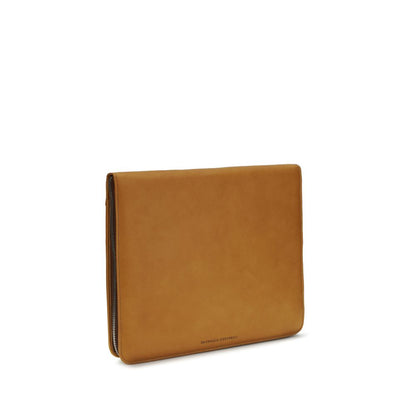 Portefeuille Brunello Cucinelli en cuir de veau marron