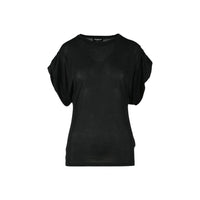 T-shirt Nera in Viscosa Dondup