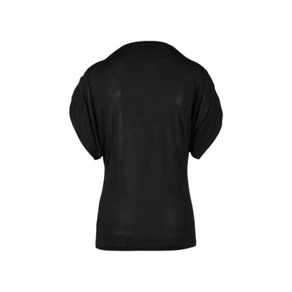 T-shirt Nera in Viscosa Dondup