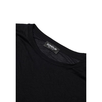 T-shirt Nera in Viscosa Dondup