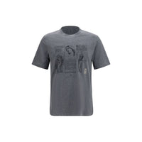T-shirt bleu en coton Brunello Cucinelli