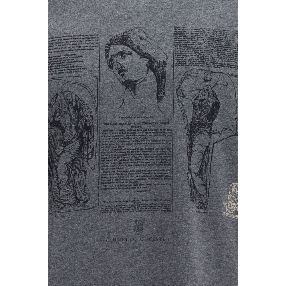 T-shirt bleu en coton Brunello Cucinelli
