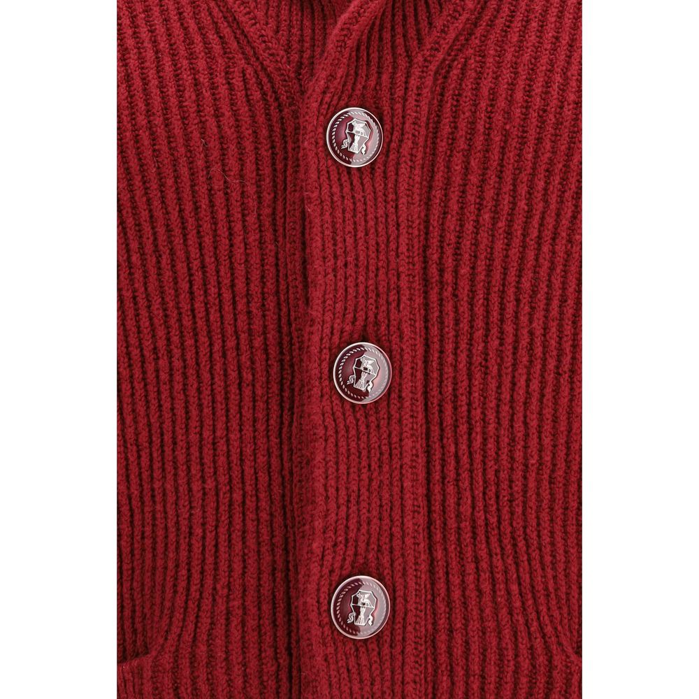 Cardigan in Cotone Multicolor Brunello Cucinelli