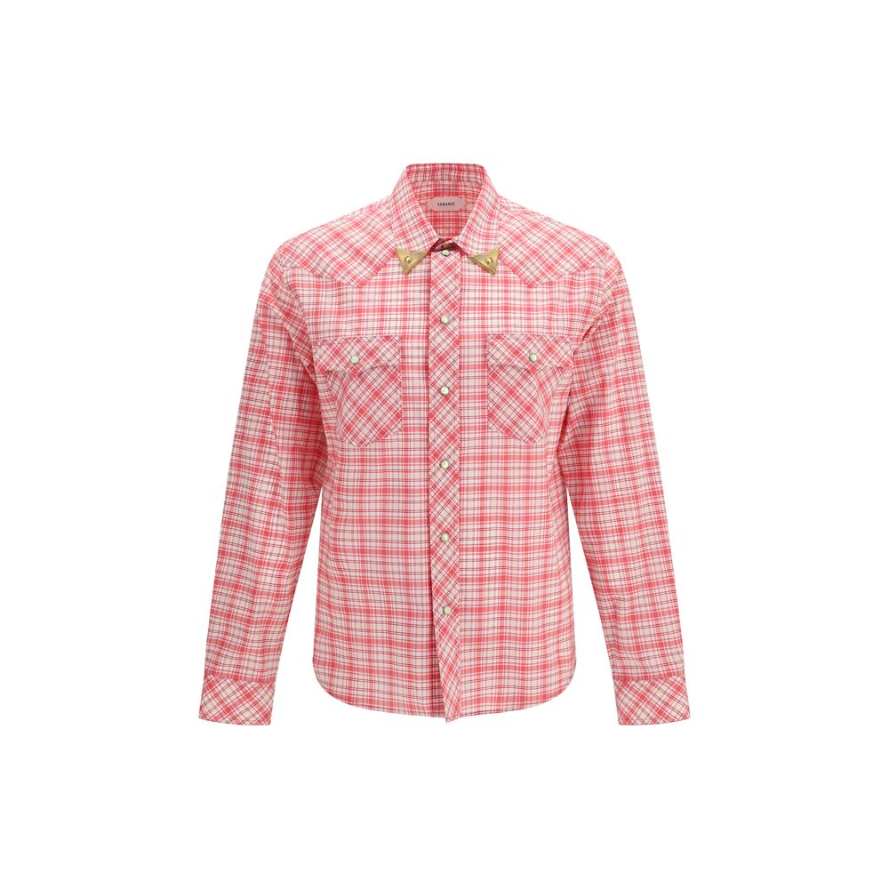Camicia Versace rossa in cotone fantasia