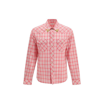 Camicia Versace rossa in cotone fantasia