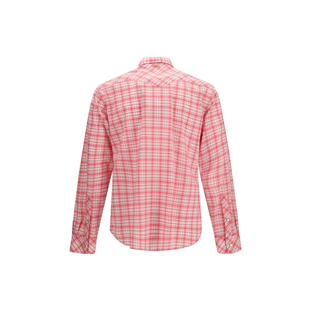 Camicia Versace rossa in cotone fantasia