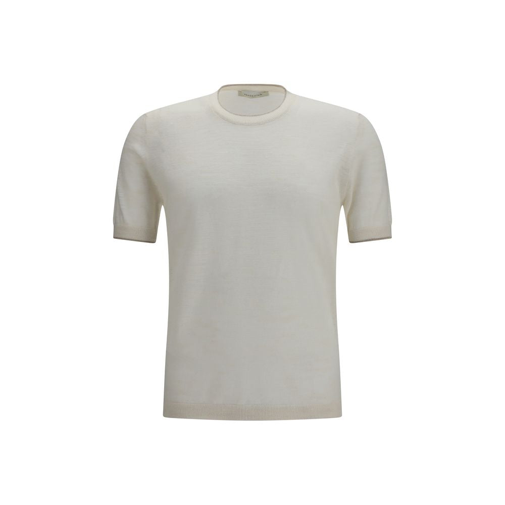 Camicia Brooksfield maniche corte in lino bianco