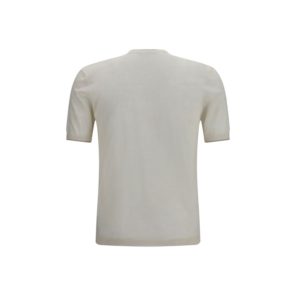Camicia Brooksfield maniche corte in lino bianco