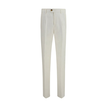 Brunello Cucinelli Pantaloni Casual in Lino Bianchi