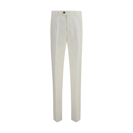 Brunello Cucinelli Pantaloni Casual in Lino Bianchi