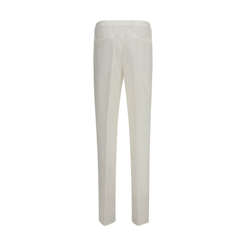 Brunello Cucinelli Pantaloni Casual in Lino Bianchi