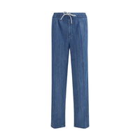 Pantalon décontracté Brunello Cucinelli en coton bleu