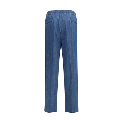 Pantalon décontracté Brunello Cucinelli en coton bleu