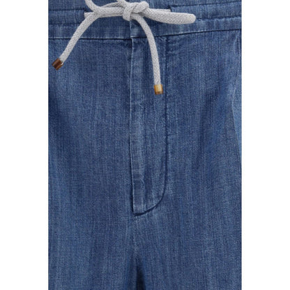 Pantalon décontracté Brunello Cucinelli en coton bleu