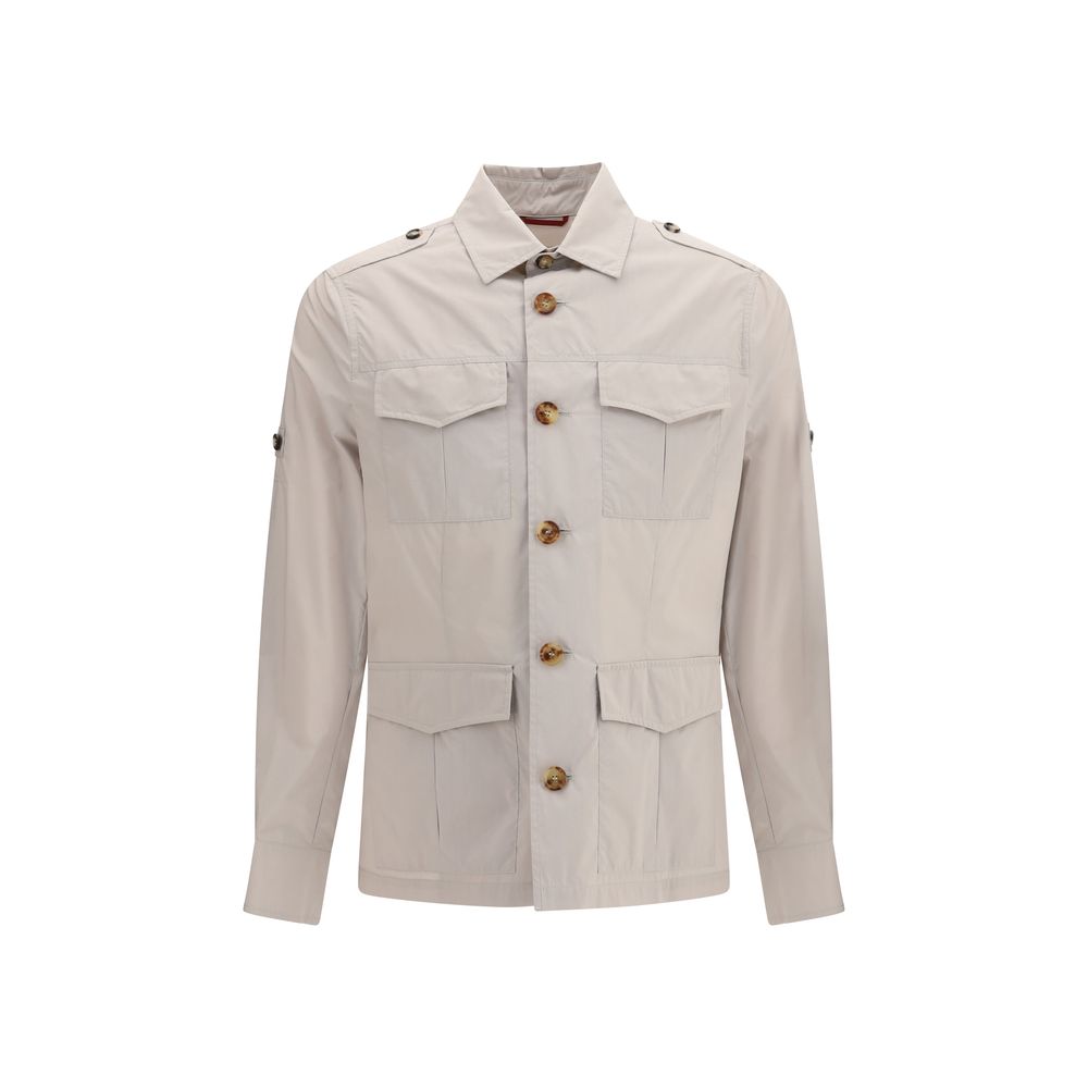 Giacca intera Brunello Cucinelli in cotone beige