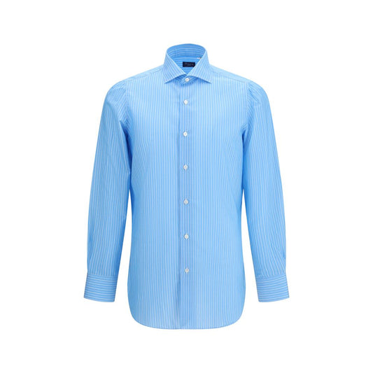 Camicia in cotone blu Finamore