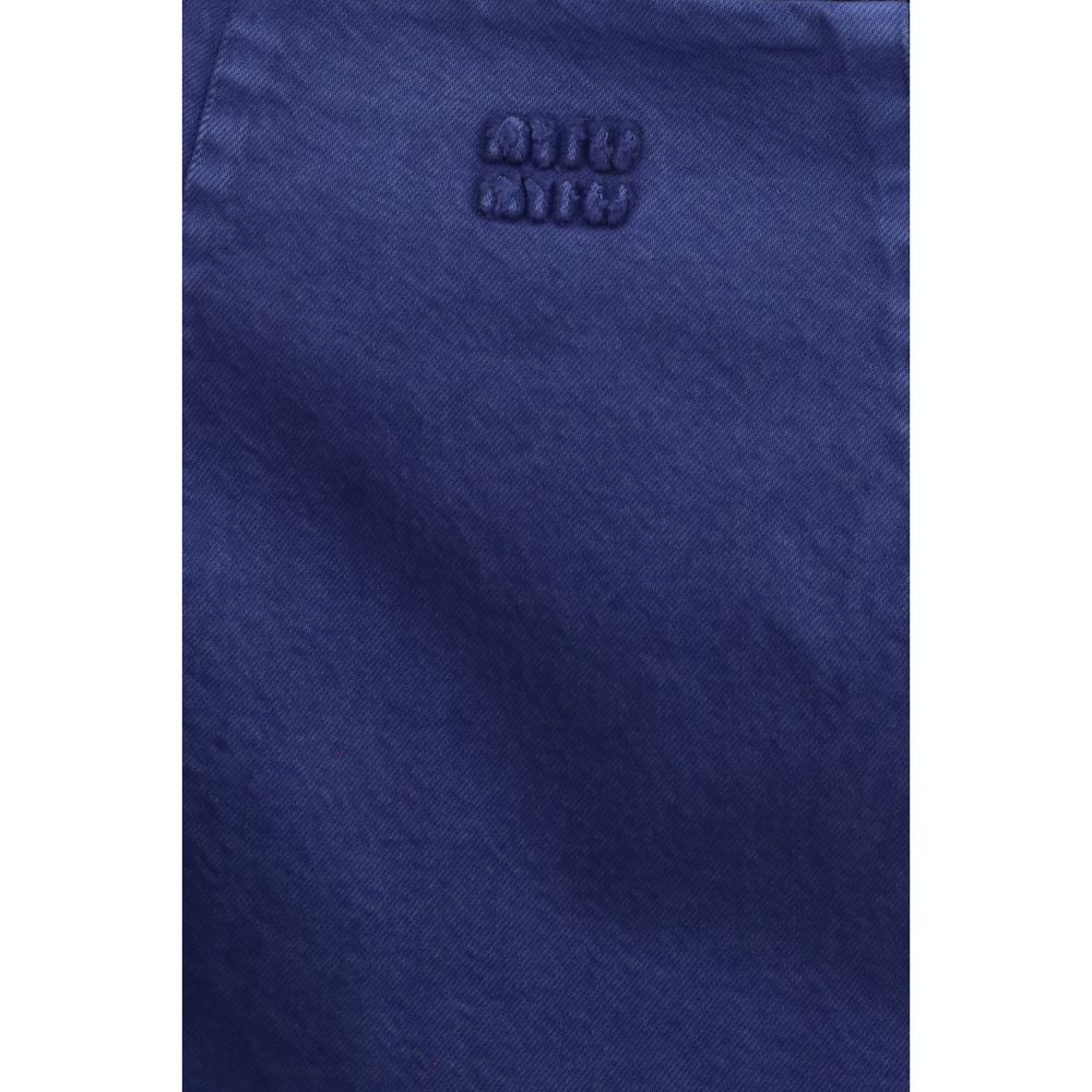 Miu Miu Vestito Casual in Cotone Blu