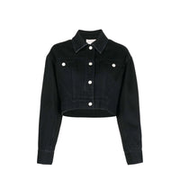 Veste en jean en coton noir Alexander McQueen