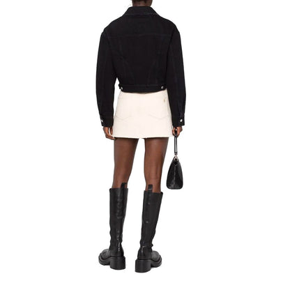 Veste en jean en coton noir Alexander McQueen