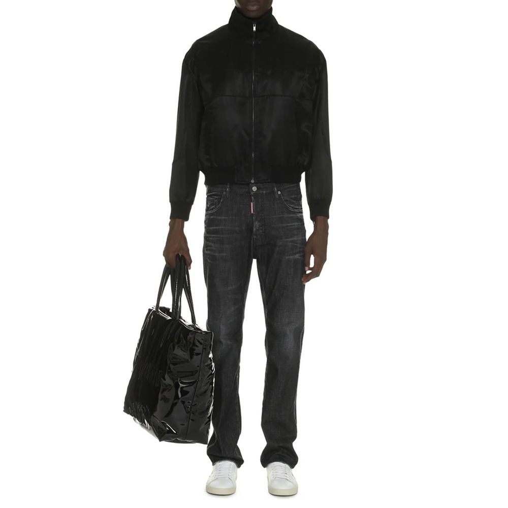 Veste en soie noire Saint Laurent