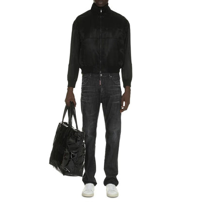Veste en soie noire Saint Laurent