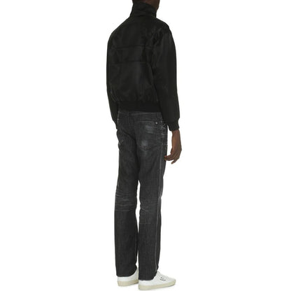 Veste en soie noire Saint Laurent