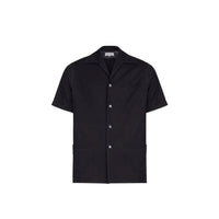 Camicia a maniche corte in lana nera Maison Margiela