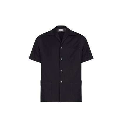 Camicia a maniche corte in lana nera Maison Margiela