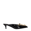 Sandali con plateau in pelle nera Balmain